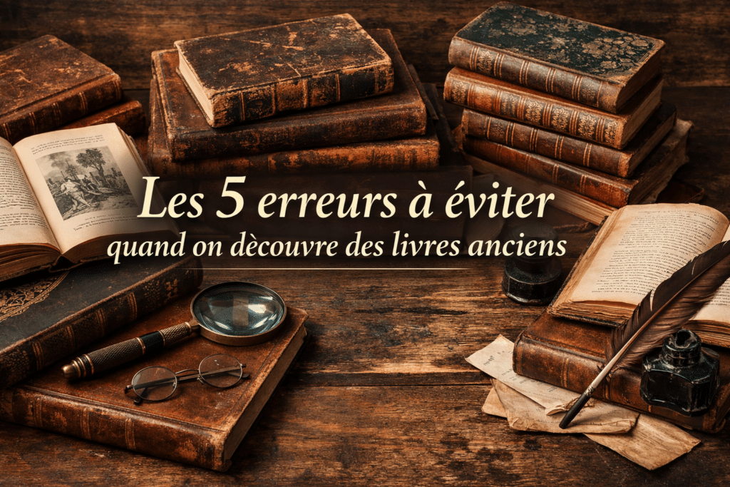 Erreurs à éviter avec des livres anciens : pile de livres anciens sur table en bois